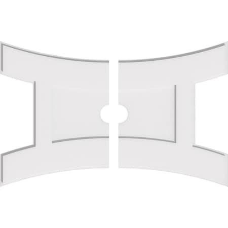 Ekena Millwork Haven Architectural Grade PVC Ceiling Medallion, 36"W x 24"H x 3"ID x 7 3/4"C x 1"P, Two-Piece CMP36X24HN2-03000